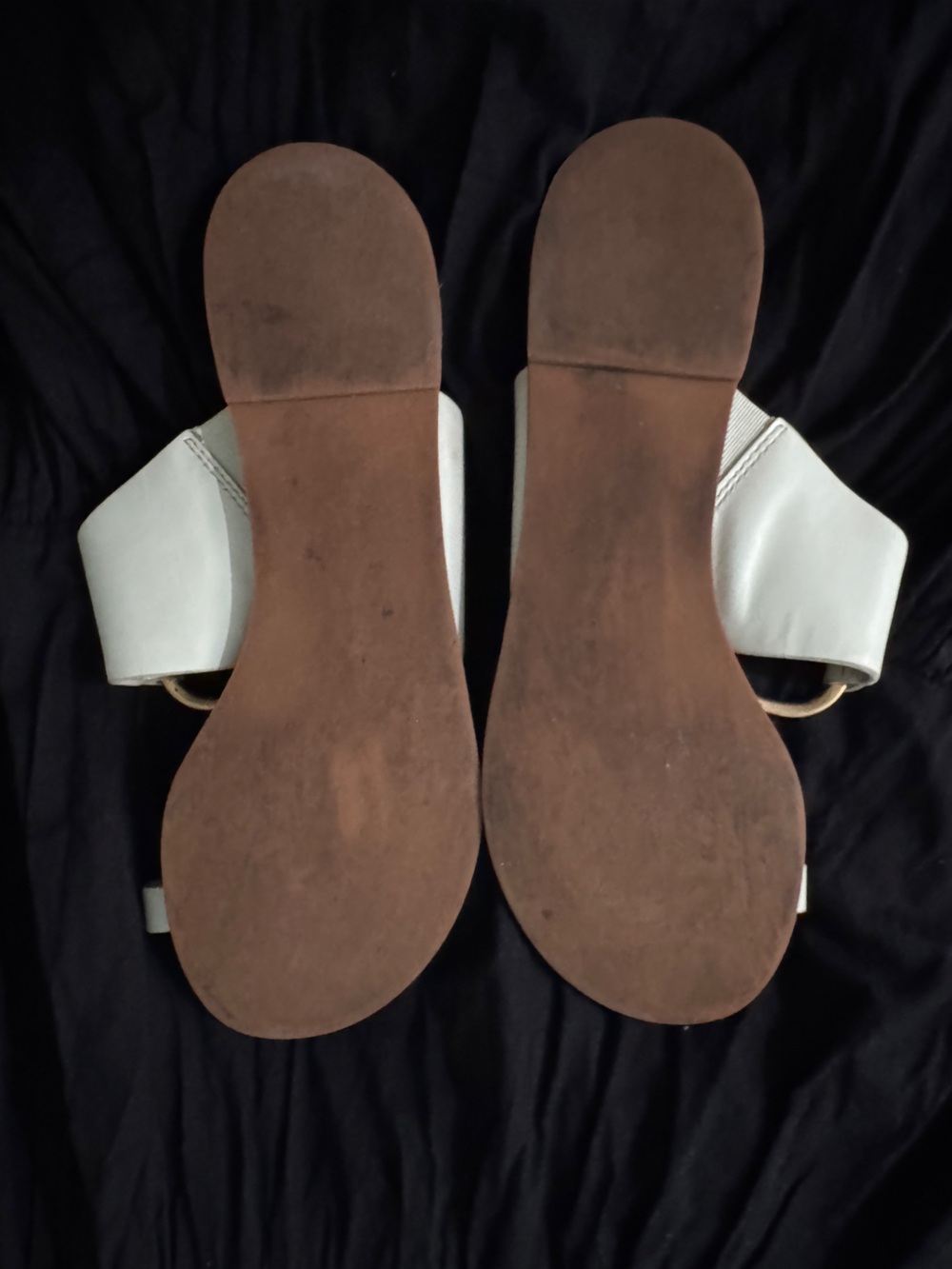 Tory Burch Ravello Studded White Leather Slide Sandals with Gold Hardware — 10 - Picture 7 of 7
